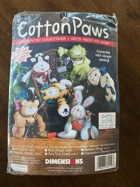 Dimensions • CottonPaws • Belle Cow • Handcrafted Plush Sewing Kit • 1987
